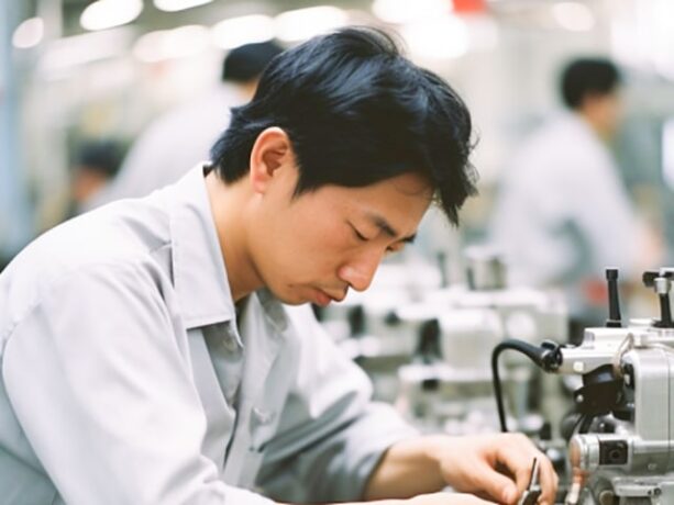 男性の工場作業員